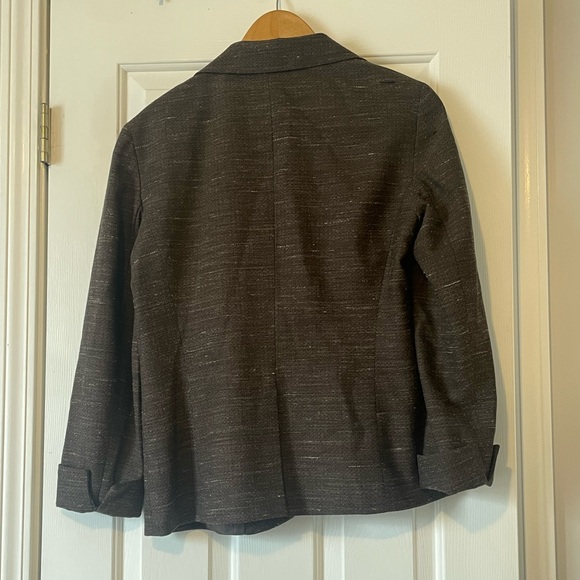 Lafayette 148 New York Brown Virgin Wool & Hemp Blend Blazer 0305 - Picture 2 of 4